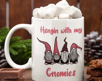 Hangin with my Gnomies Mug | Gnome Mug | Gnome Art | Coffee Mug | Gnome | Friend Gift Mug