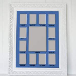 School Photo Matboard | Single Mat | School Years Collage | Custom Size Matting for Frame | Mat for Frame | Multiple Opening Matboard