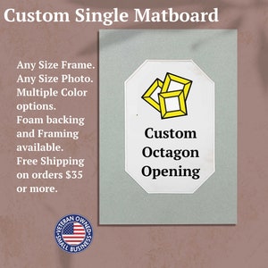Single Mat | Octagon Opening | Custom Size Matting for Frame | Mat for Frame | Frame Mat-board