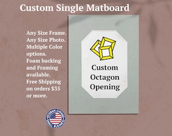 Tapete individual / Abertura octogonal / Tapete de tamaño personalizado para marco / Tapete para marco / Paspartú para marco