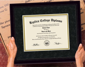 Frame for Diploma | 12x16 Diploma | Custom Diploma Picture Frame | Suede Matboard | Conservation Matboard | Gift for Graduate
