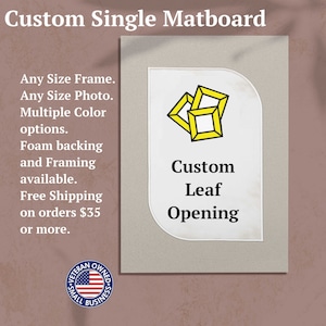 Single Mat | Leaf Opening | Custom Size Matting for Frame | Mat for Frame | Frame Mat-board
