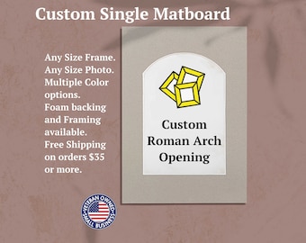 Single Mat | Roman Arch Opening | Custom Size Matting for Frame | Mat for Frame | Frame Mat-board