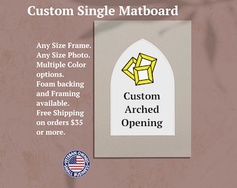 Single Mat | Gothic Arch Opening | Custom Size Matting for Frame | Mat for Frame | Frame Mat-board