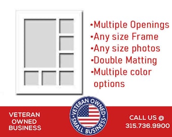 Tapete doble de apertura múltiple / Tapete de tamaño personalizado para marco / Tapete doble personalizado / Tapete para marco / Paspartú para marco / Tapete con recortes múltiples