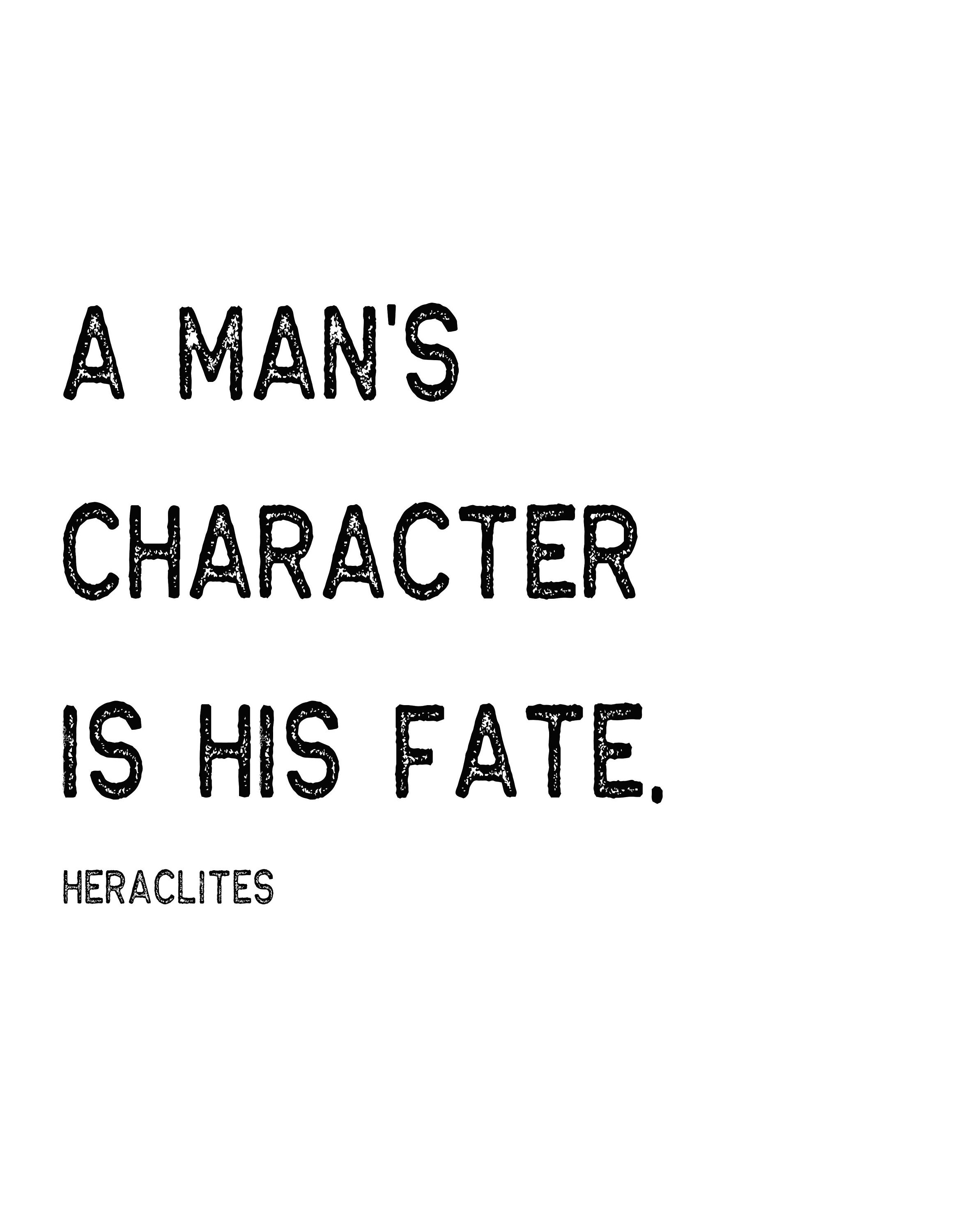 A Man's Character is His Fate Canvas | Inspirational Wall Art ...