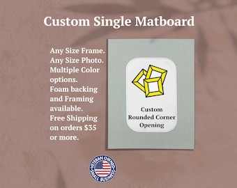Single Mat | Rounded Corner Opening | Custom Size Matting for Frame | Mat for Frame | Frame Mat-board
