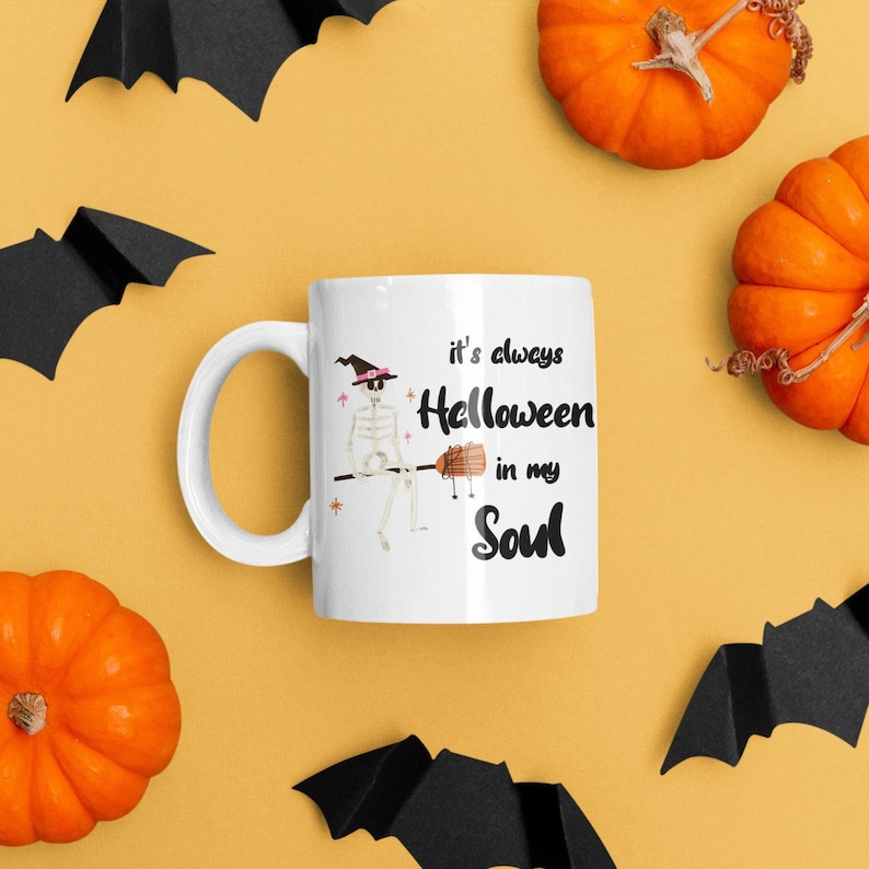 It's always Halloween in my Soul Mug Halloween Mug Vine Mug Coffee Mug Fall Mug Halloween Theme Mug image 1