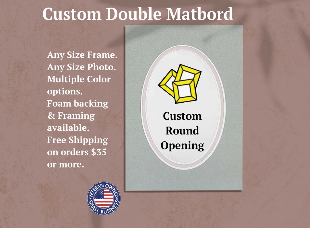 Round Matboard Opening Double Mat Custom Size Matting for Frame Custom Double Mat Round Mat for