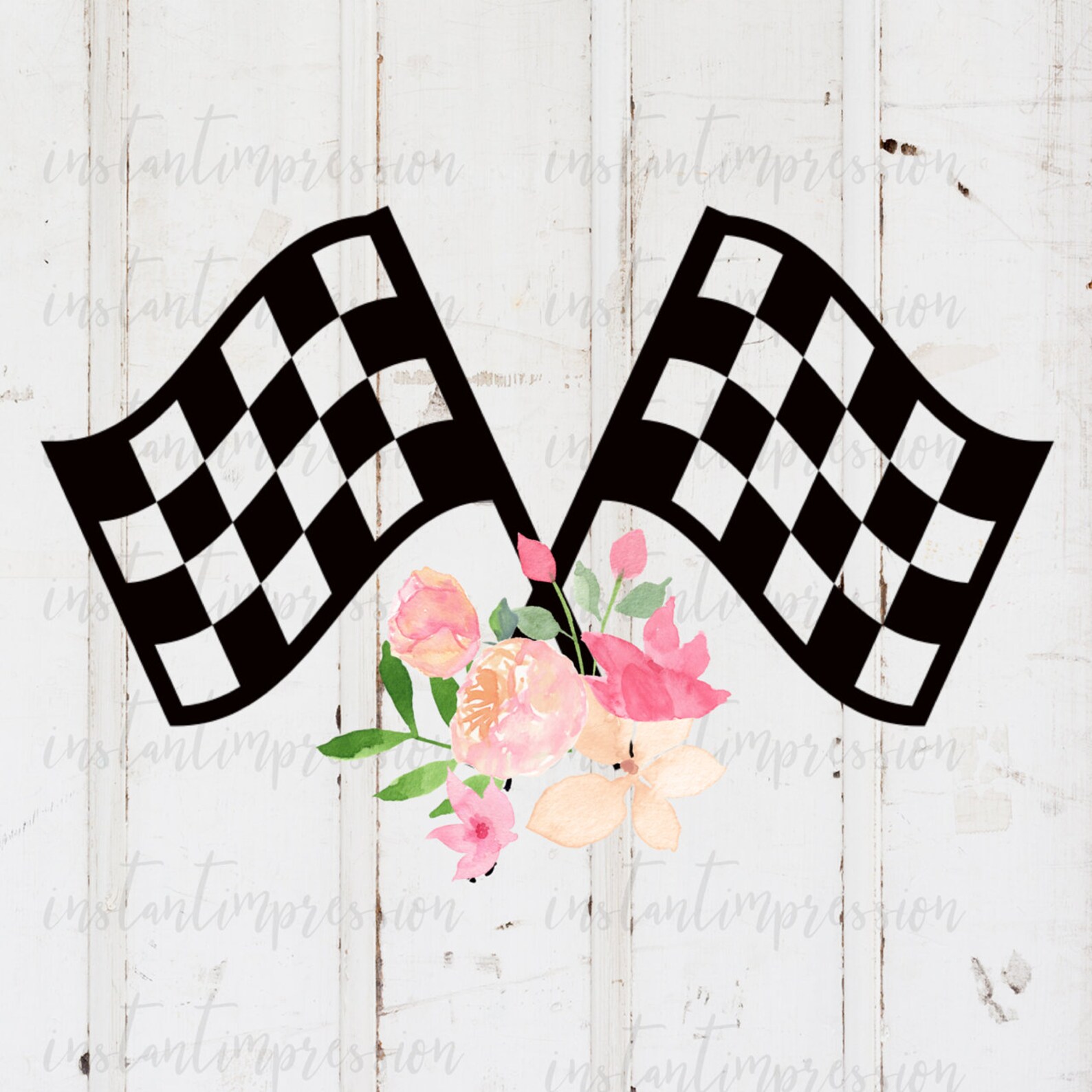 Race Flags Floral Girly Racing Digital Download DYE Etsy