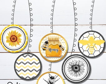 Honey Bee Garland Printable: Bee Party Decorations (2 PDF)