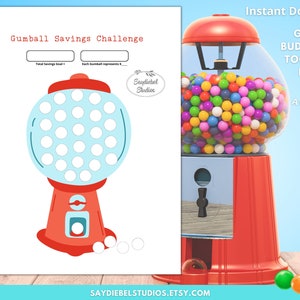 Gumball Savings Challenge Printable: Kid&#39;s Budgeting Tool (Digital Download)