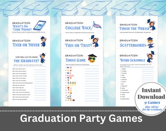 Printable Graduation Party Games Bundle (Digital Download)