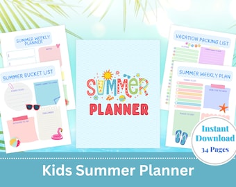Kinder Sommer Planer Bundle: Bucket List, Haushaltsplaner (PDF Download)