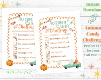 Autumn Candy Dice Game: Fall Party Activity (PDF)