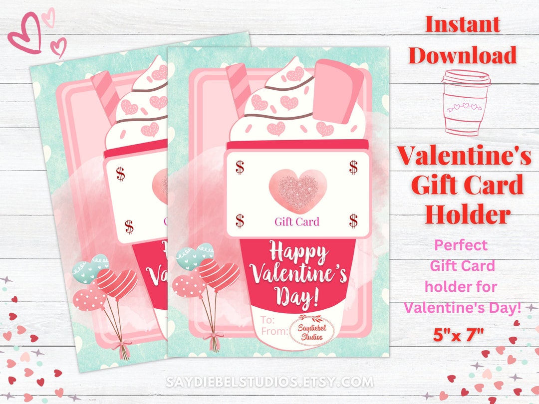 Valentines Gift Card Holder Printable, Valentine Gift Card, Valentine ...
