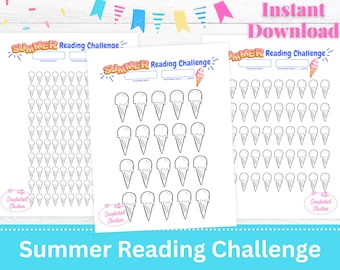 Summer Reading Challenge Printable: Ice Cream Theme (PDF Download)