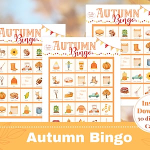 Bingo d'automne à imprimer, jeu de bingo d'automne, jeu de société d'automne, jeu d'automne pour la classe, jeu de bingo d'automne, jeu de bingo d'automne bricolage, jeu de bingo d'automne bricolage