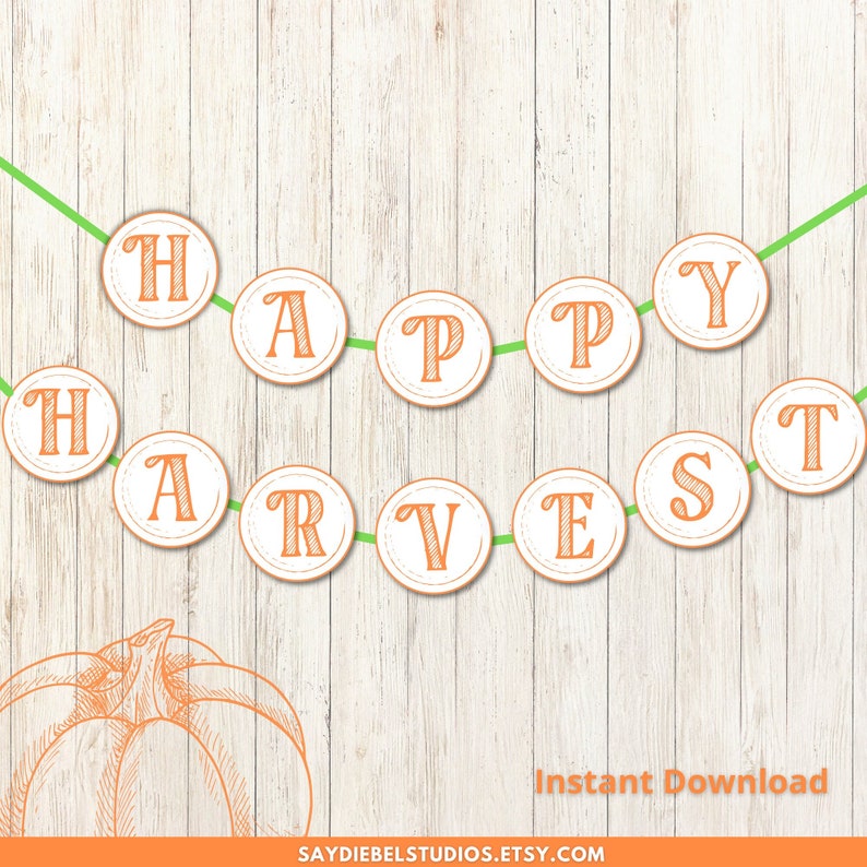 Happy Harvest Banner, Happy Harvest Garland, Autumn Banner, Farmhouse ...