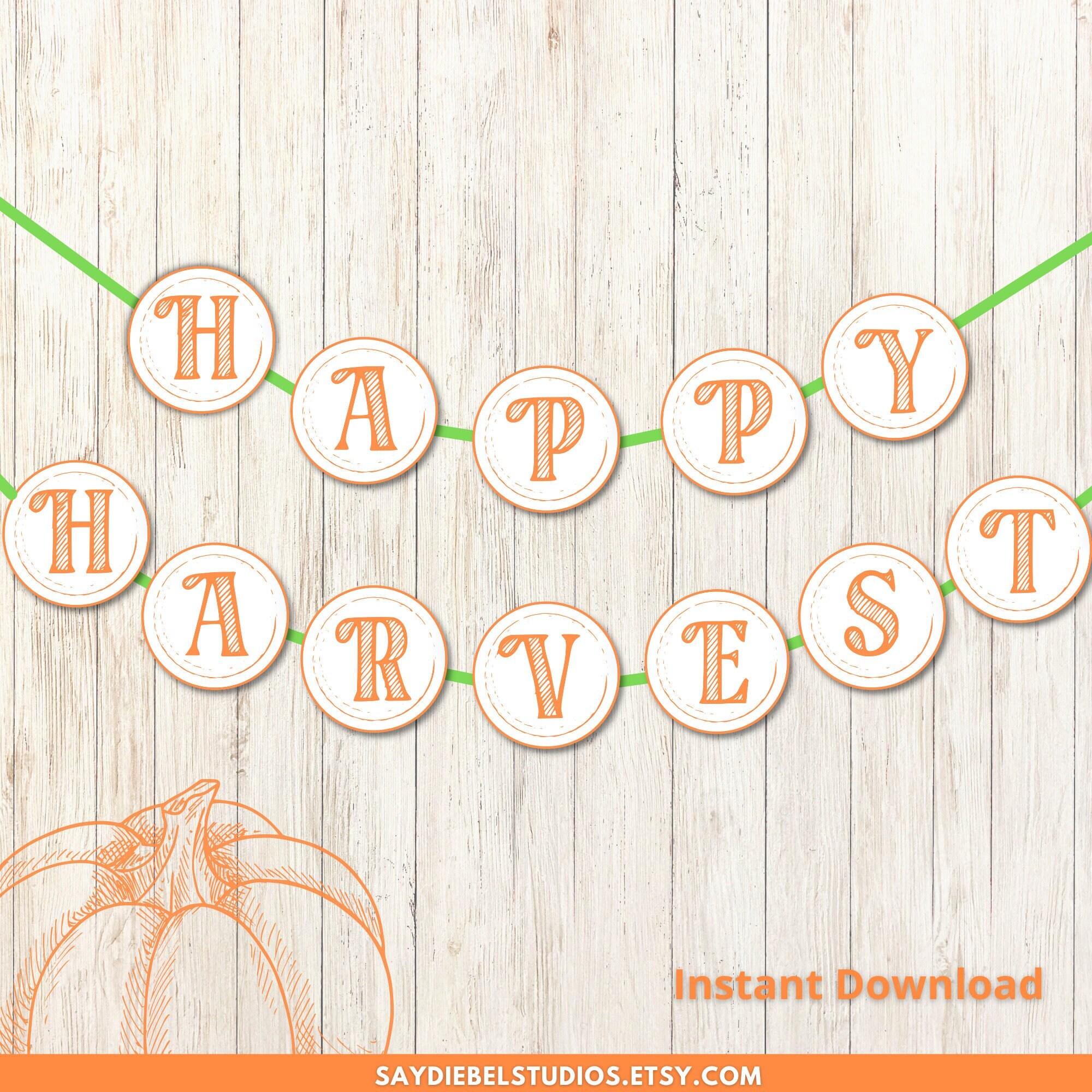 Happy Harvest Banner, Happy Harvest Garland, Autumn Banner, Farmhouse ...