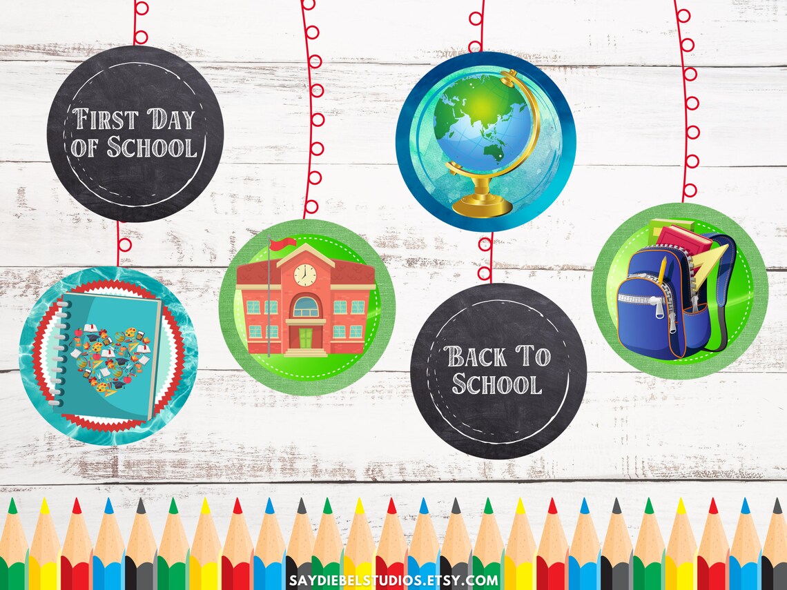 First Day of School Garland Printable First Day of School Etsy