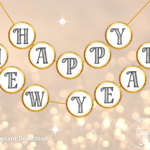Happy New Year Printable Bundle, Happy New Year Printable DIY Decor ...