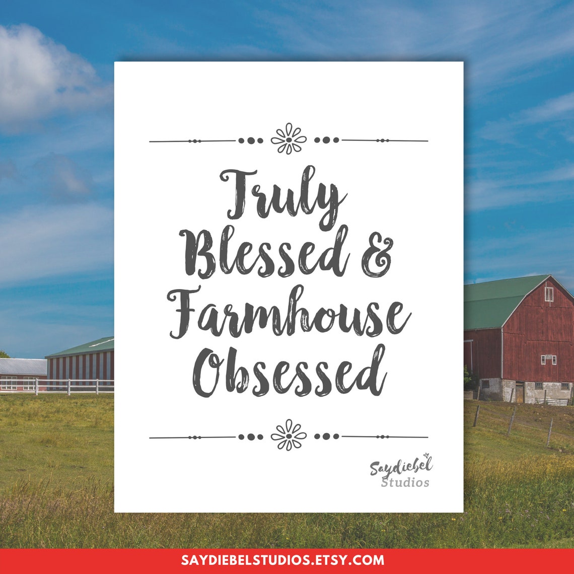 Truly Blessed &amp; Farmhouse Obsessed Digital Printable, Farmhouse ...