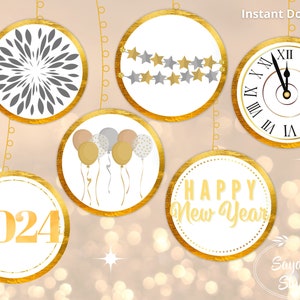 Happy New Year Printable Bundle, Happy New Year Printable DIY Decor ...