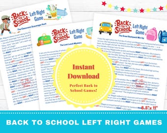 Back to School Links Rechts Spiel: Druckbare Klassenzimmer Aktivität (PDF-Download