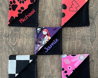 Personalized Fabric Corner Bookmark Cotton Booklover Reading Gift