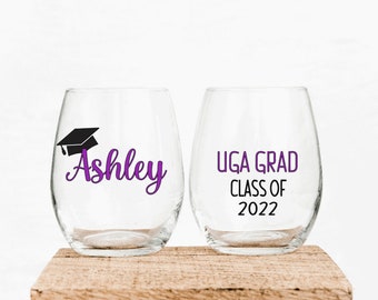 Personalized Graduation Wine Glass Class of 2026