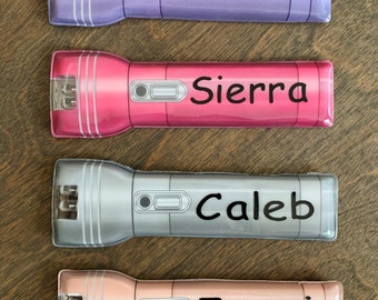 Personalized Magnetic Flashlight Party Favors for Kids Custom Name LED Gadget