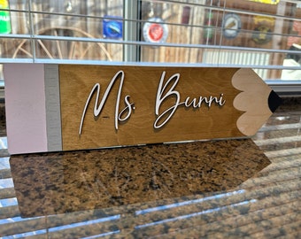 Personalized Teacher Pencil Sign