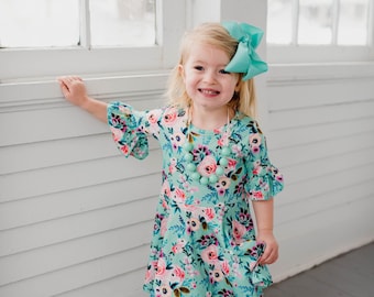iZHH Children Girls Beautiful Floral Print Dress Fashion Parent-Child Clothes iZHH Children Girls Beautiful Floral Print Dress Fashion Parent-Child Clothes