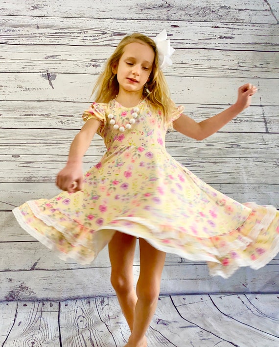 Buy Yellow Floral Printed Dress for Girls Online