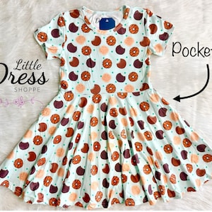 Cookie Seller Matching Set Dress, pockets, green, twirly, twirl, scouts, soft, kids, tween, entrepreneur, full circle skirt