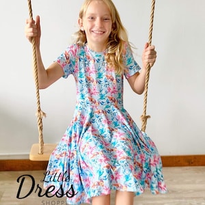 Axolotl Dress, Twirly, Twirl, kids, toddler, pockets, rainbow, reptile, amphibian, pet, snake, lizard, tween, soft