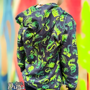 Dragon 2-delat set med tröja och byxor, svart, pojkar, unisex, joggingdräkt, hoodie, matchande set, grön, vinter, joggingbyxor