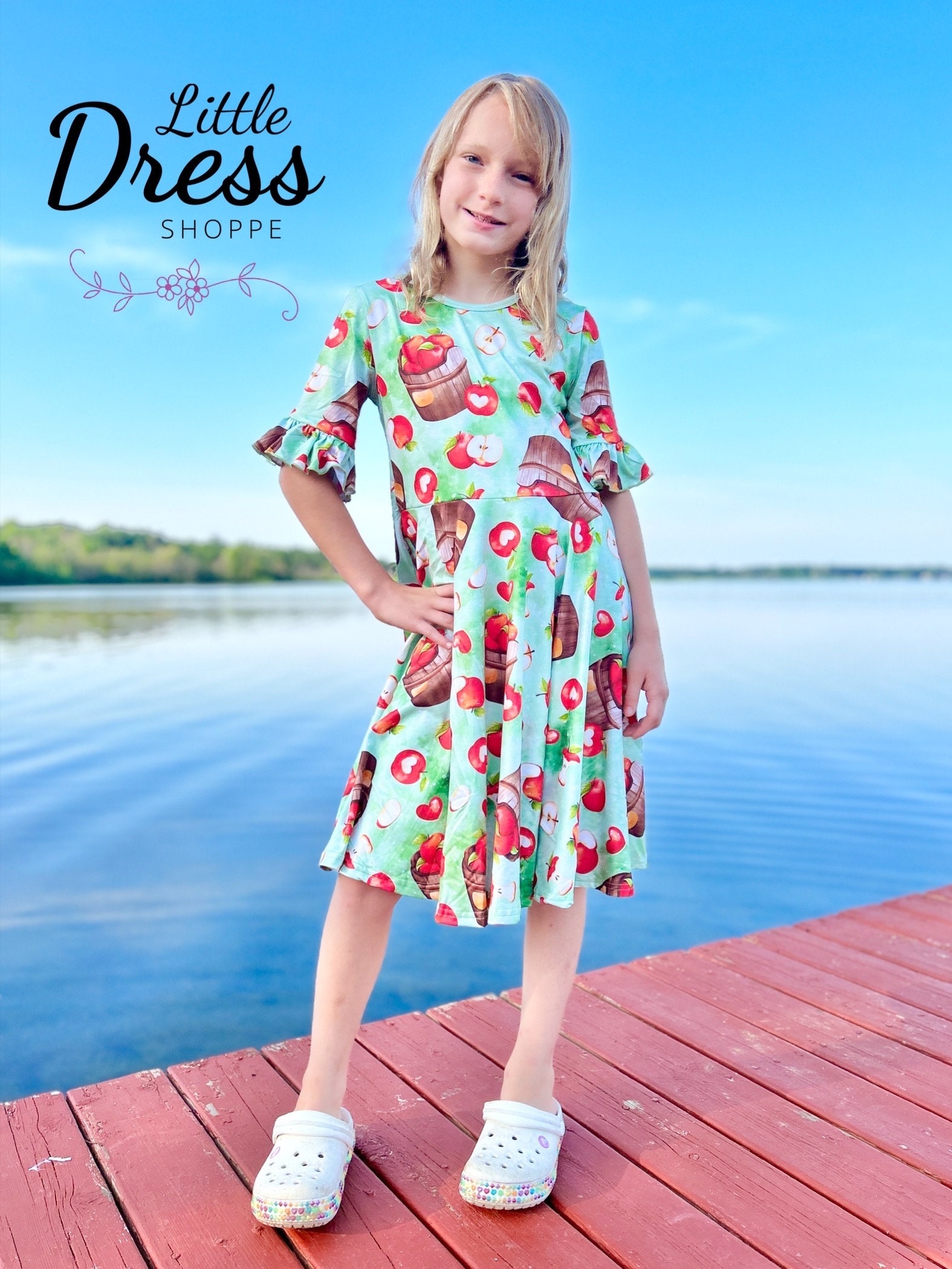 Fall Apple Twirly Dress, Twirl, Pockets, Orchard, Fall, Apples, Back to School, Girls, Kids, Toddler, Twirl, Bell Sleeve, Autumn Fall Apple Twirly Dress, Twirl, Pockets, Orchard, Fall, Apples, Back to School, Girls, Kids, Toddler, Twirl, Bell Sleeve, Autumn