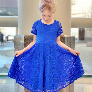 white lace blue dress Blue Heirloom Lace Dress Size 3T