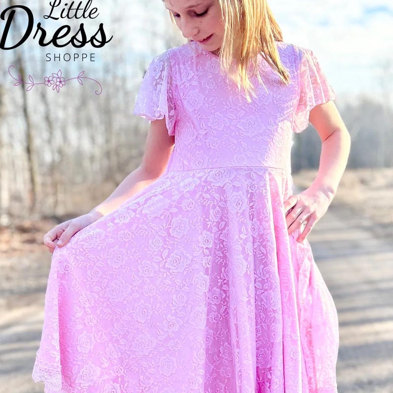 Pink/Red Christmas Lace Dress