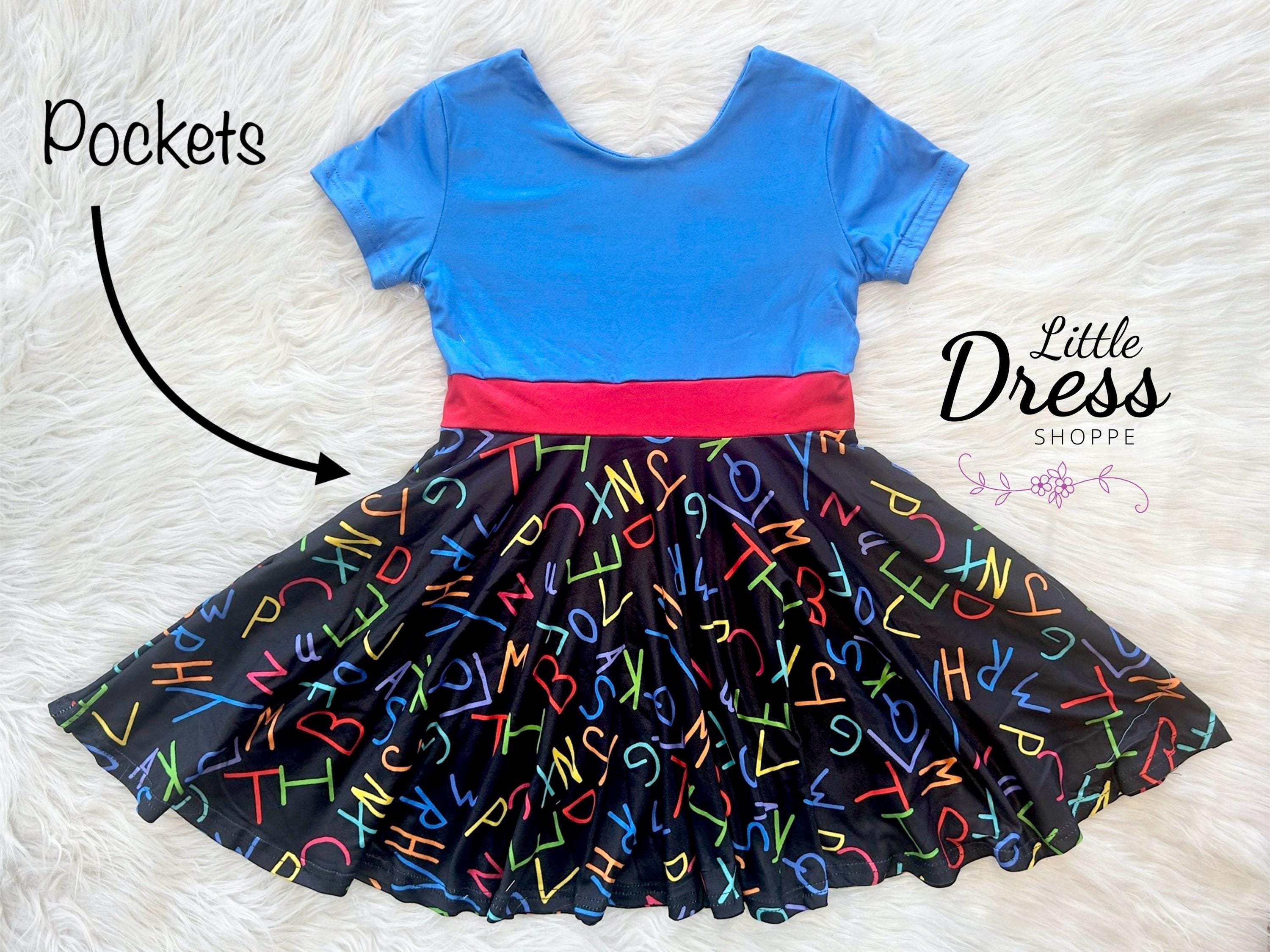 Back to School Alphabet Letters Twirly Dress, Twirl, Girls, Kids, Fall ...