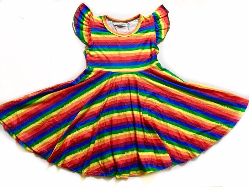 RAINBOW FLUTTER DRESS