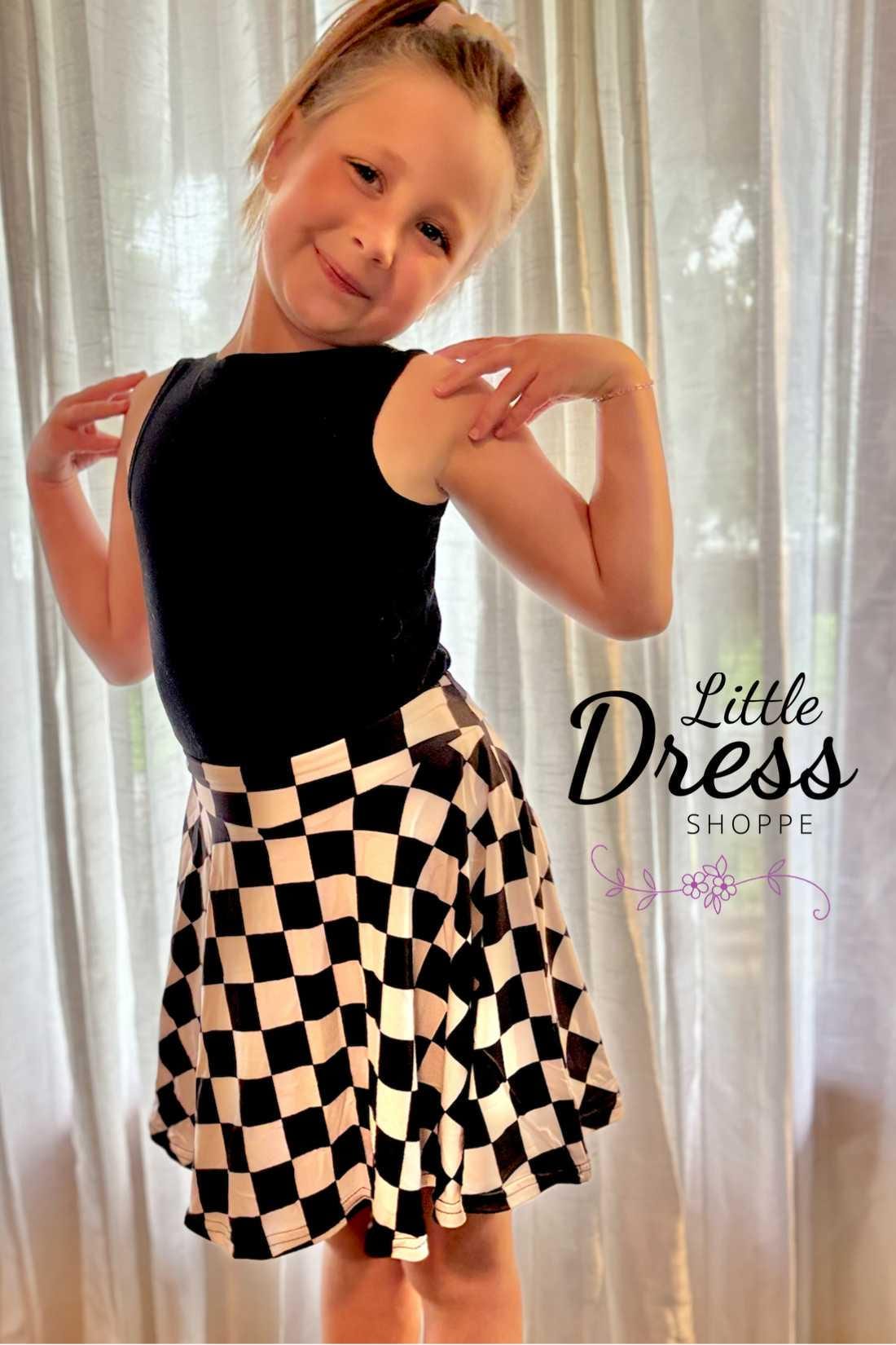 Black and White Checker Skort