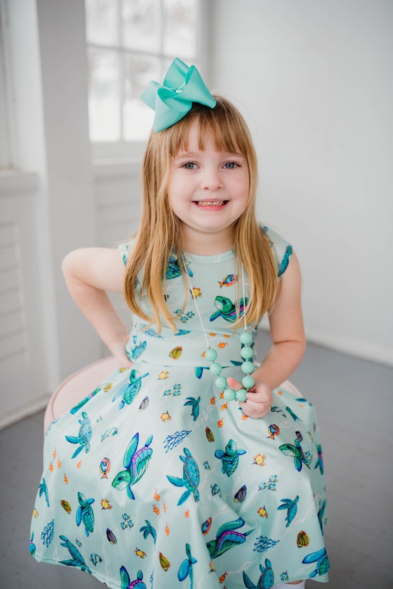 Turtle Dress, Twirly, Twirl, Ocean, Green, Kids, Toddler, Teal, Sea,  Summer, Full Circle, Twirling, Tank, Dresses - Etsy Denmark