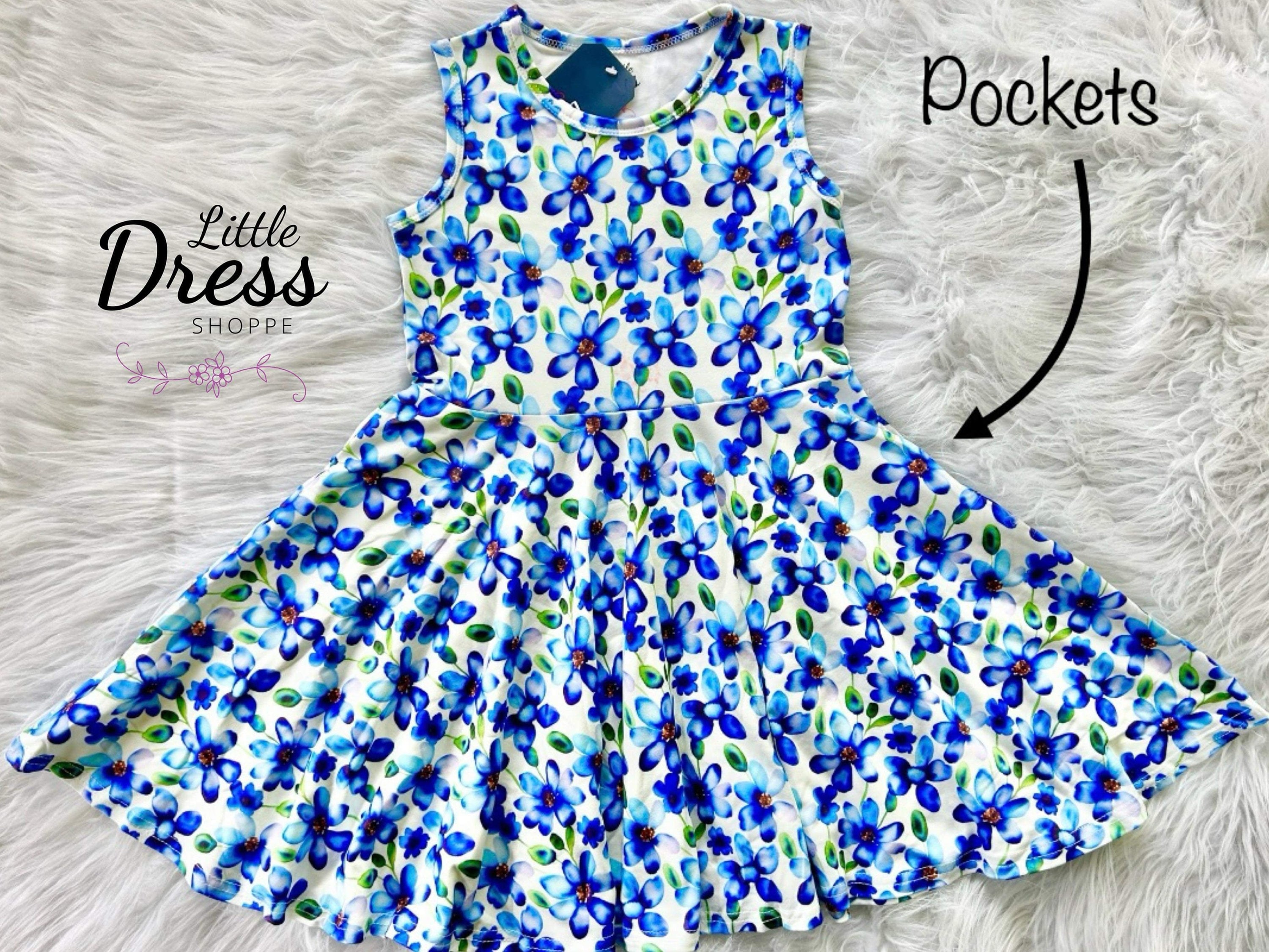 Blue Tween Dress Etsy