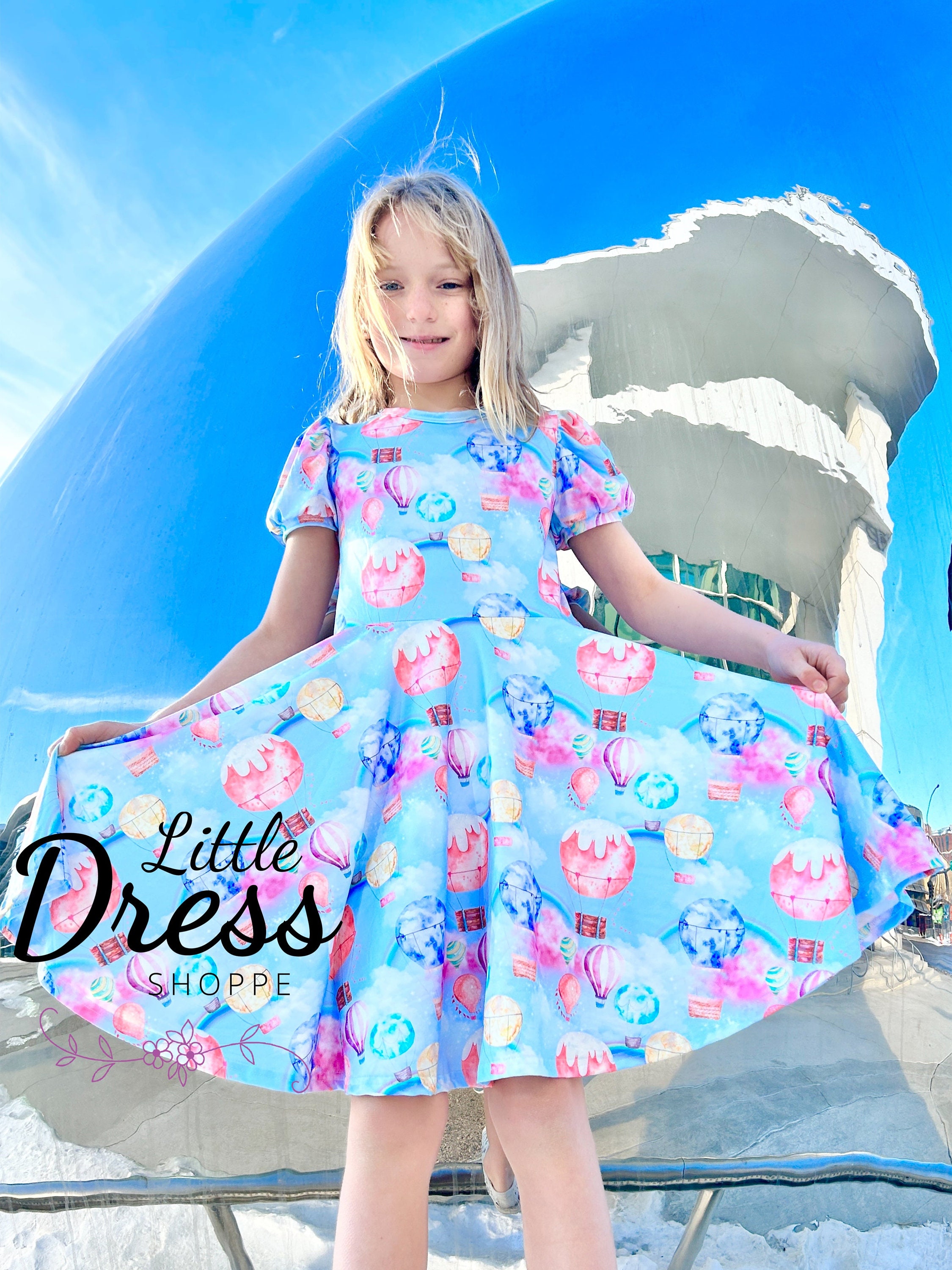 Hot air top balloon dress womens