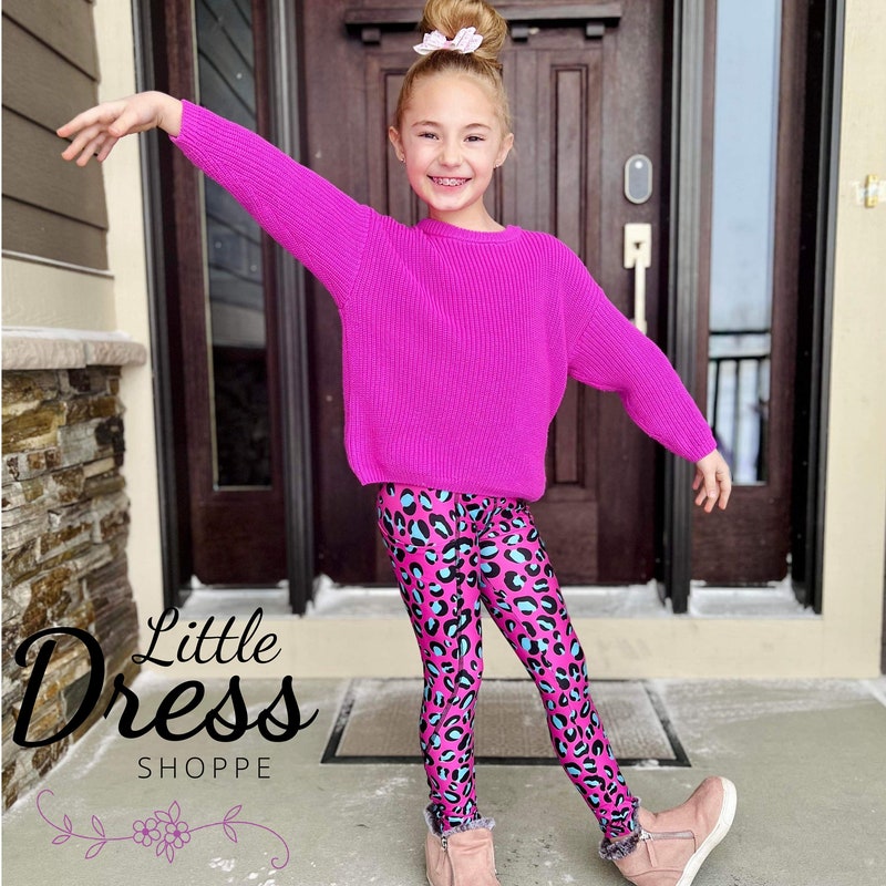 Kids' Figure Skating Practice Pants - Leopard Turquoise, Child Large (Made In USA)