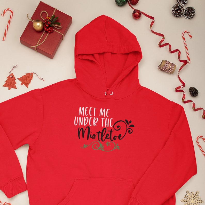 Kissing. Ugly Christmas t-shirt Presents Elves Stockings Gifts I/'ve been a good girl Snow Meet me under the mistletoe Santa Kiss Me
