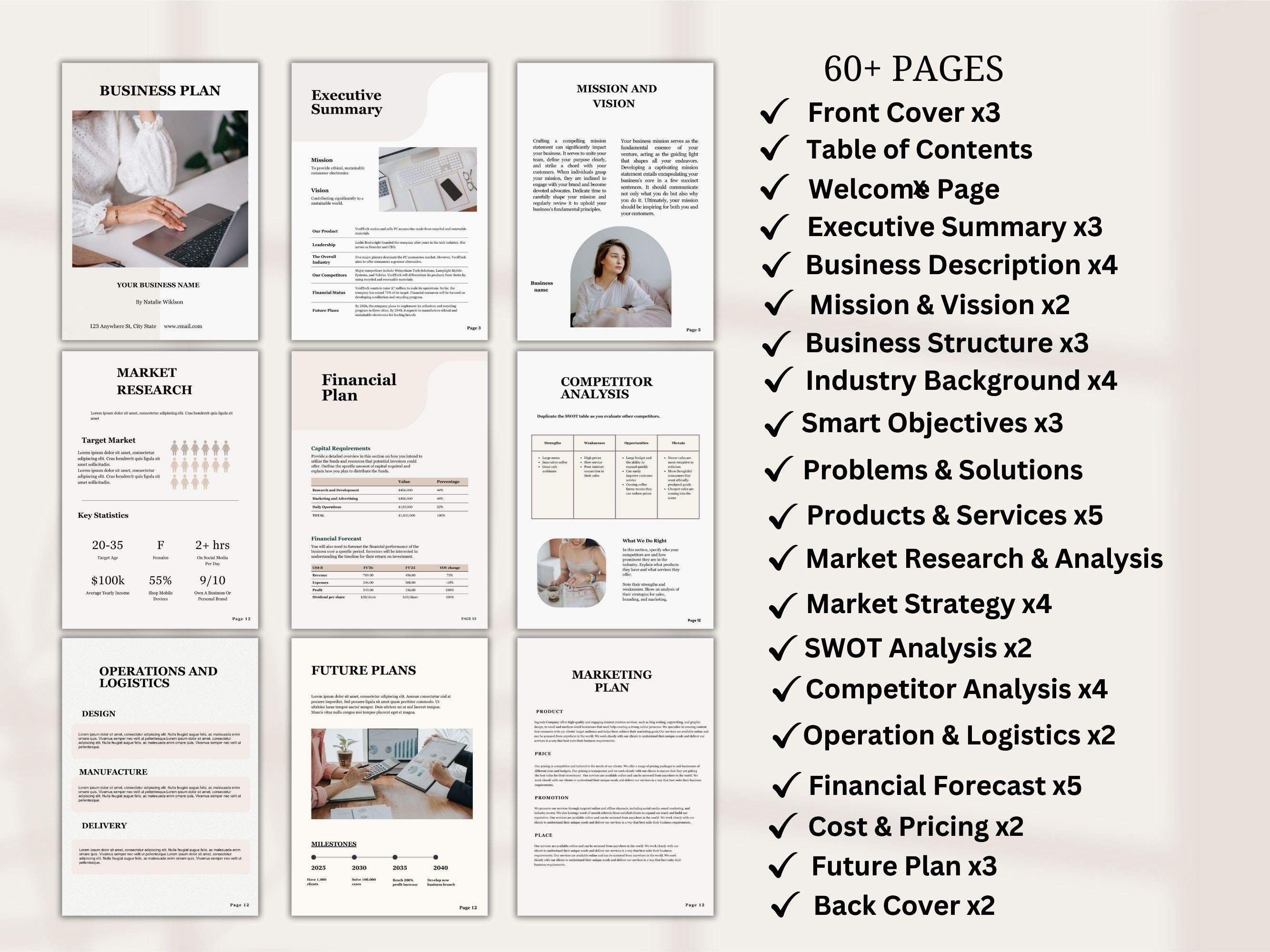 Small Business Plan Template, Business Plan Presentation Template ...